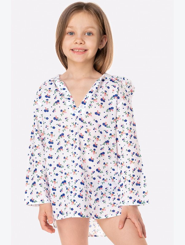 Детская хлопковая пляжная эко-туника с капюшоном Happy Fox Home