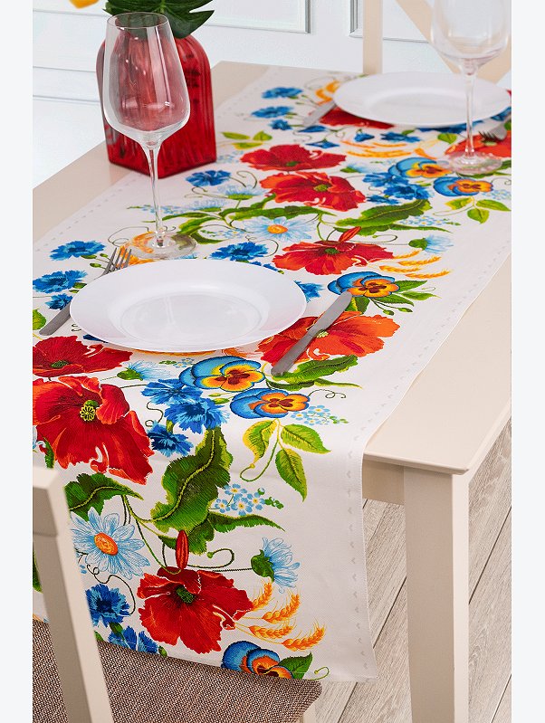 Дорожка на стол из рогожки 50x140 Happy Fox Home