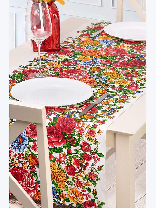 Дорожка на стол из рогожки 50x140 Happy Fox Home