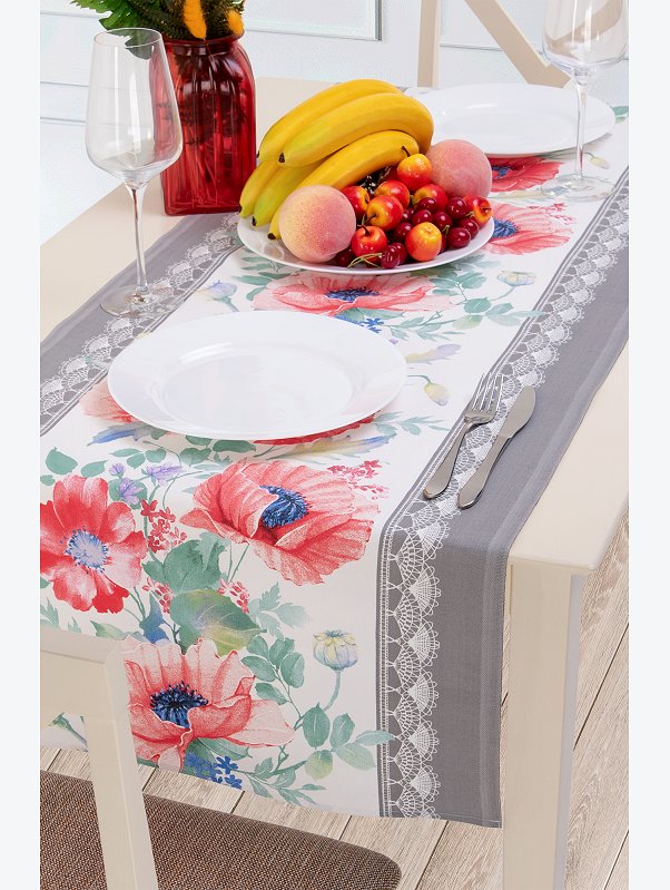 Дорожка на стол из рогожки 50x140 Happy Fox Home