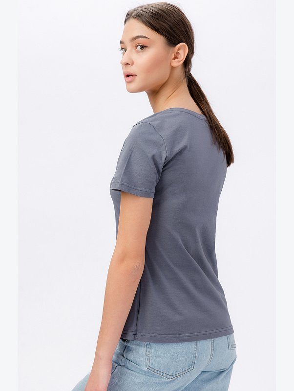 Базовая однотонная женская футболка Happyfox
