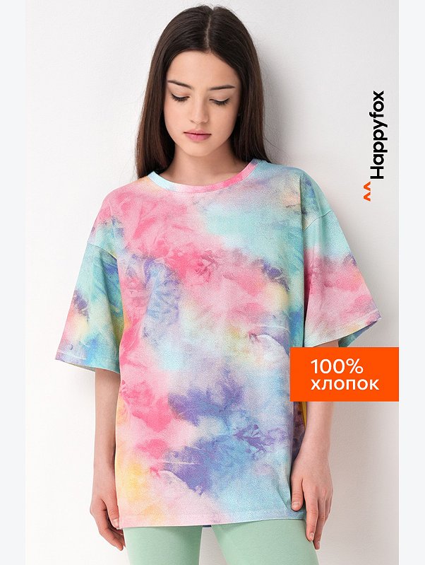 Футболка для девочки оверсайз Happyfox