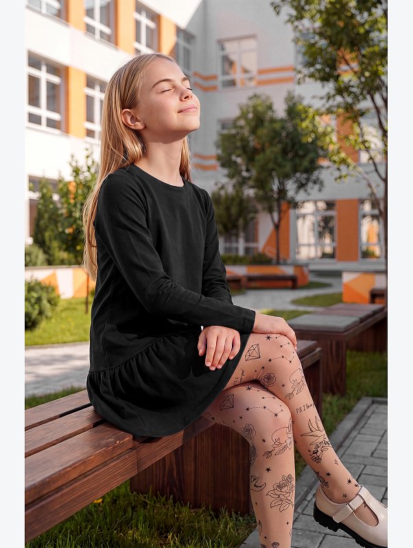 Платье из футера для девочки Happyfox