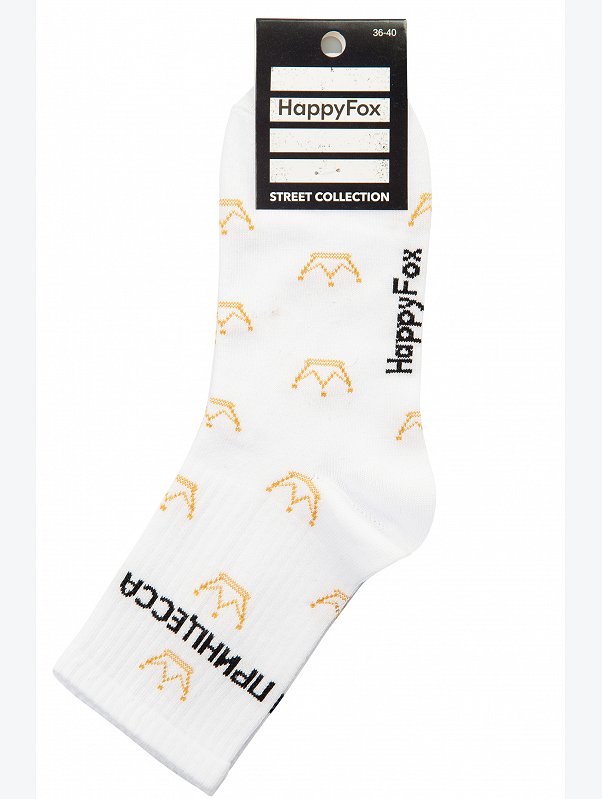 Прикольные носки с надписью Happyfox