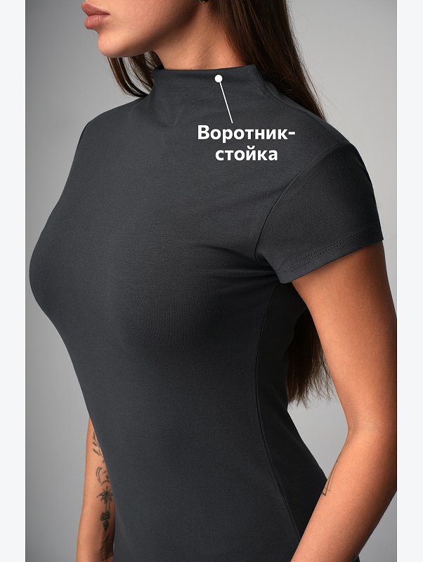 Женское платье с воротником-стойкой Happyfox