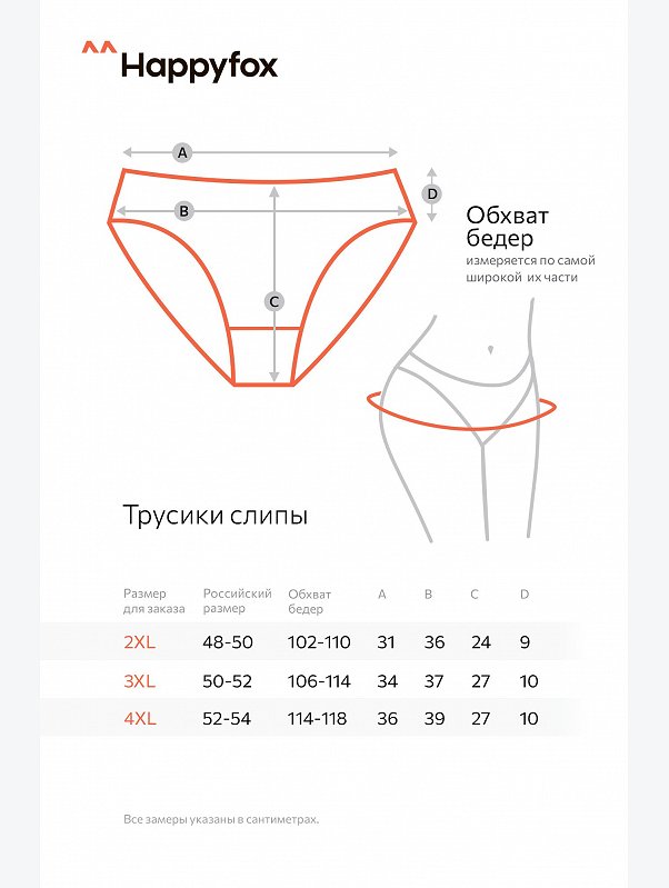 Женские трусы-слипы 5 шт. Happyfox