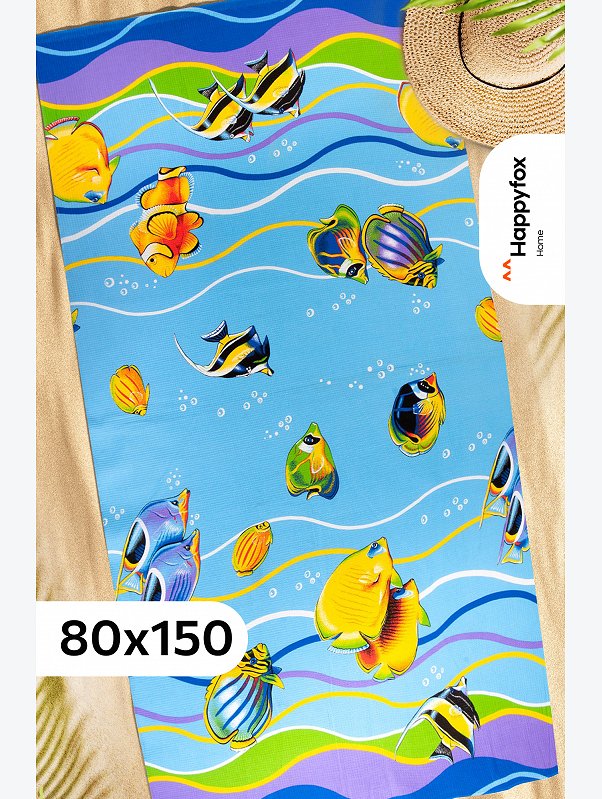 Полотенце пляжное вафельное 80x150 см Happy Fox Home