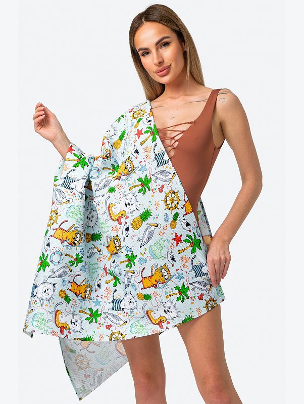 Полотенце пляжное вафельное 80Х150 Happy Fox Home