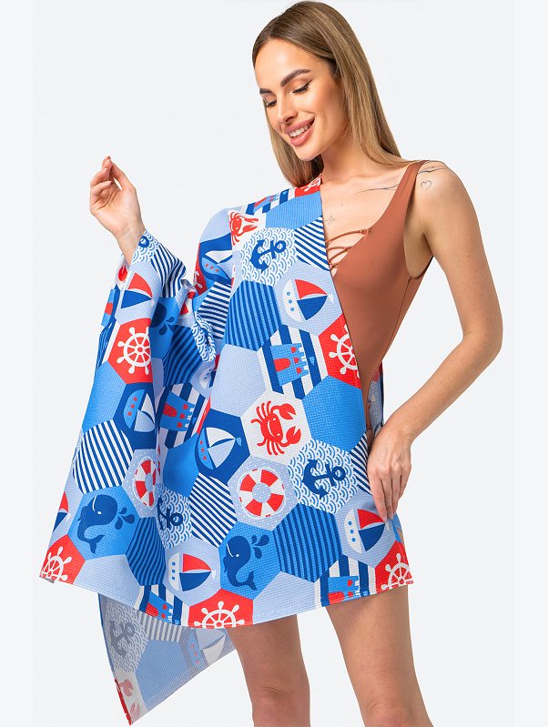 Полотенце пляжное вафельное 80Х150 Happy Fox Home