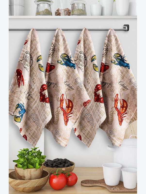 Комплект полотенец из рогожки 4 шт Happy Fox Home