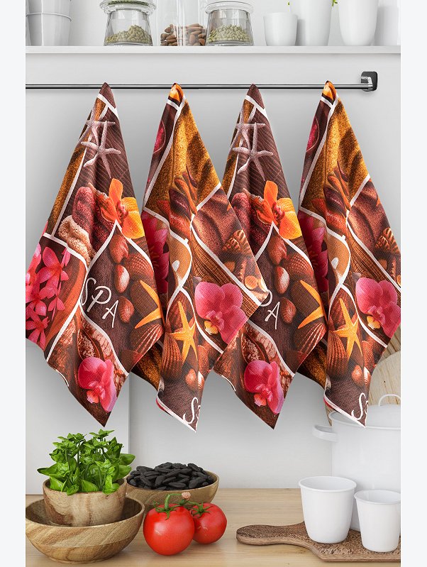 Комплект вафельных полотенец 4 шт Happy Fox Home
