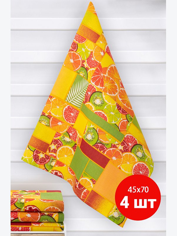 Набор полотенец из рогожки 4 шт Happy Fox Home