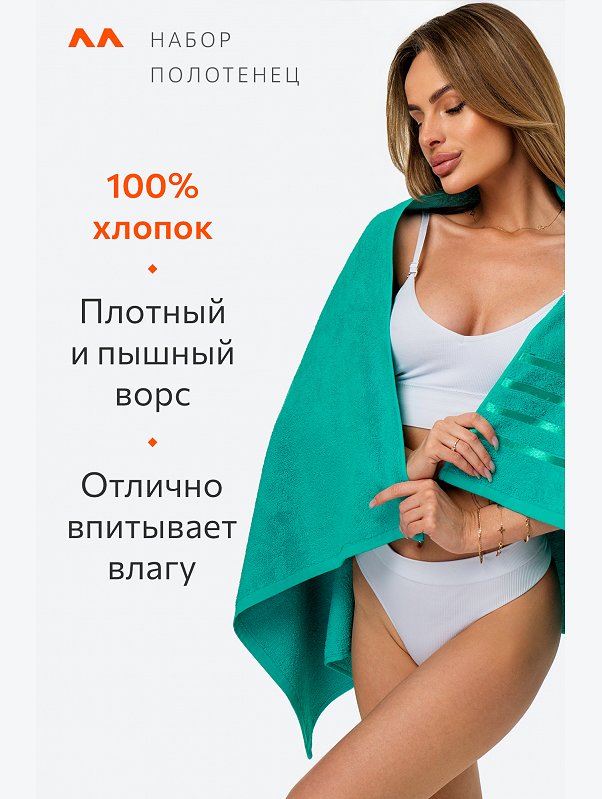 Набор махровых полотенец 2 шт. Happy Fox Home