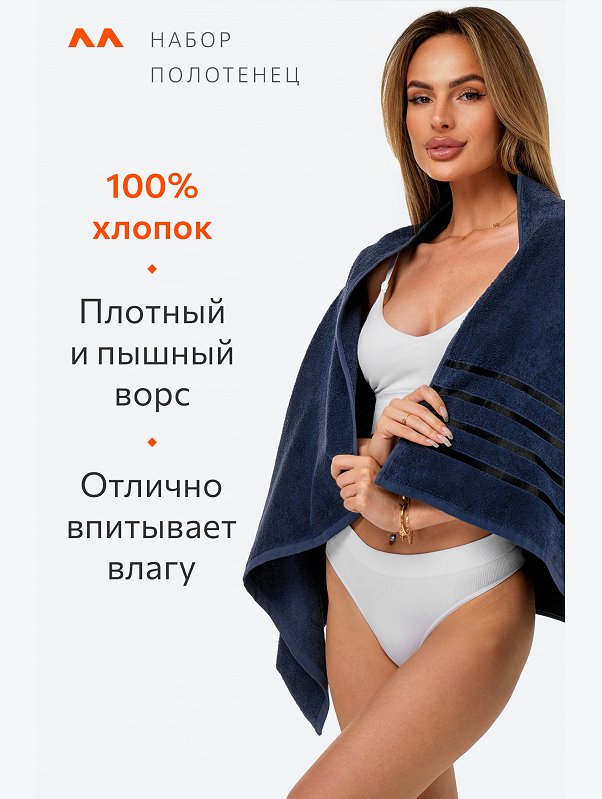Набор махровых полотенец 2 шт. Happy Fox Home