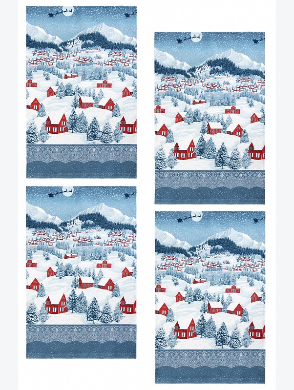 Набор полотенец из рогожки 4 шт Happy Fox Home