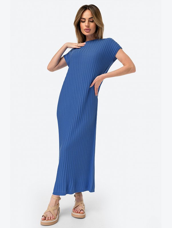 Женское вязаное платье рубчик-лапша Happyfox