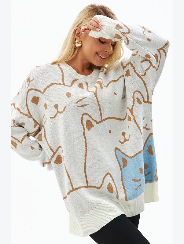 Женский удлиненный свитер оверсайз Happyfox