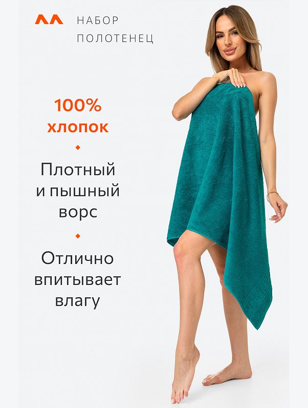 Набор махровых полотенец 2 шт. Happy Fox Home