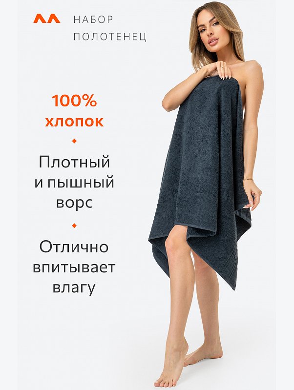 Набор махровых полотенец 2 шт. Happy Fox Home