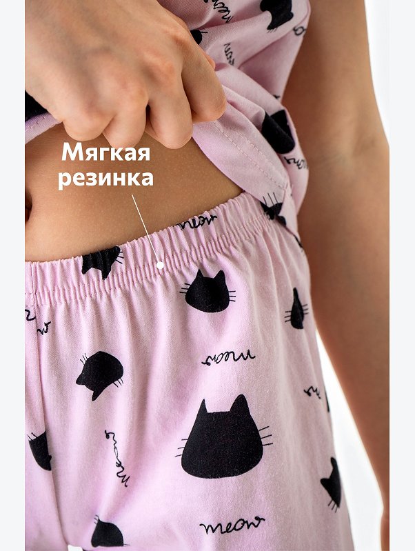 Хлопковая пижама для девочки с шортами Happyfox