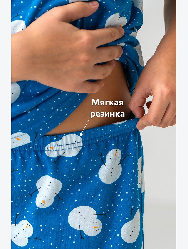 Новогодняя пижама для девочки с шортами Happyfox