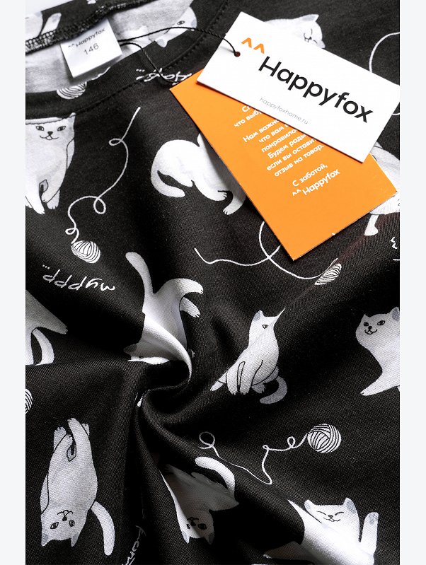 Хлопковая пижама для девочки с шортами Happyfox