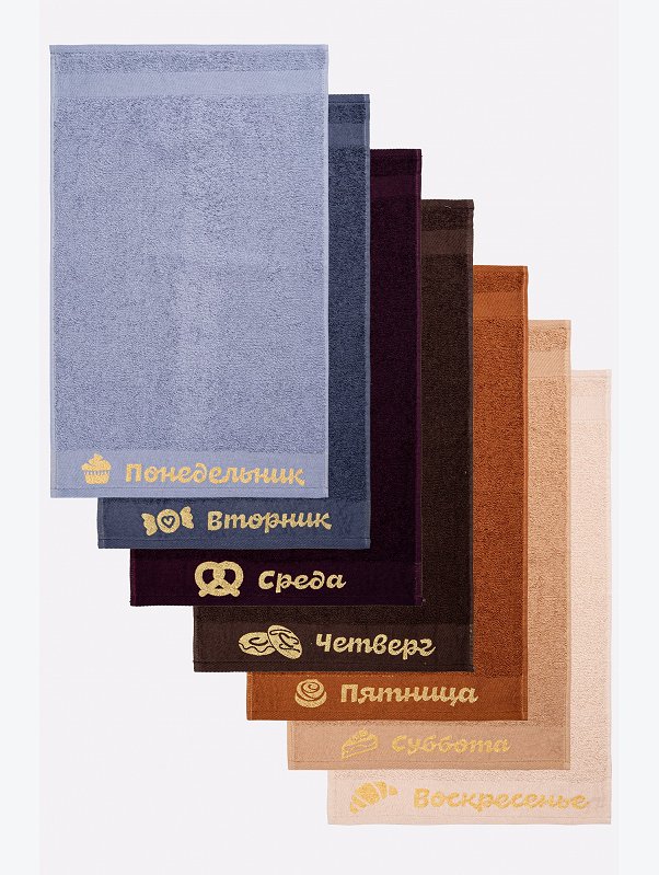 Набор мягких махровых полотенец 7 шт Happy Fox Home