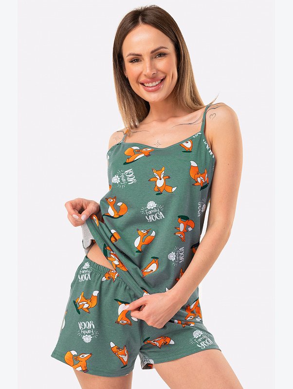 Женская пижама с шортами Happyfox