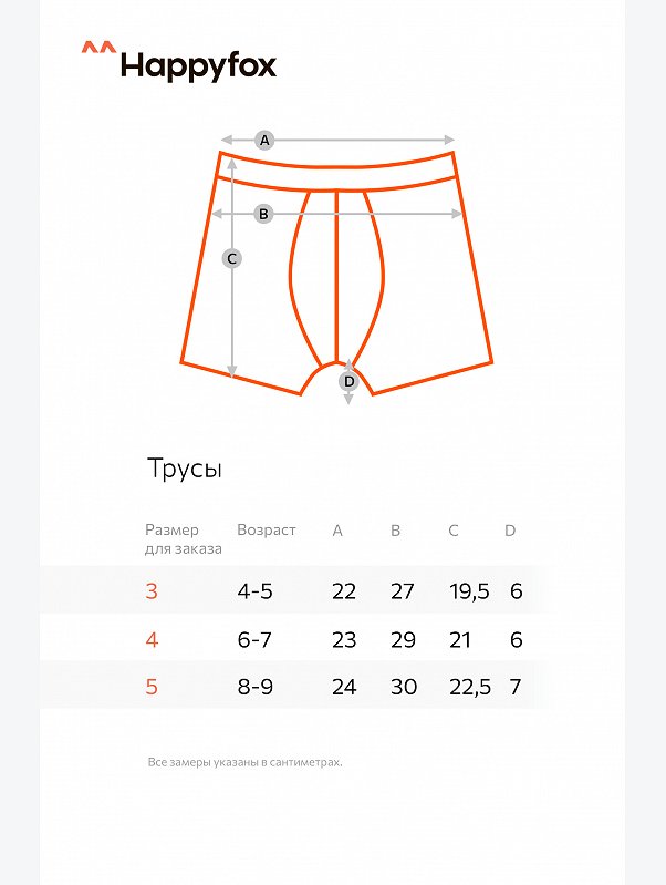Трусы для мальчика 3шт. Happyfox