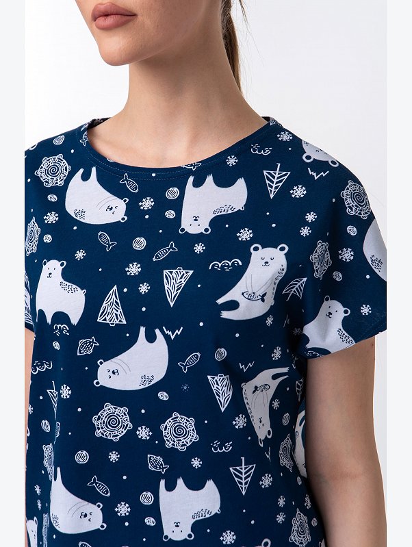 Женская новогодняя пижама с шортами Happyfox