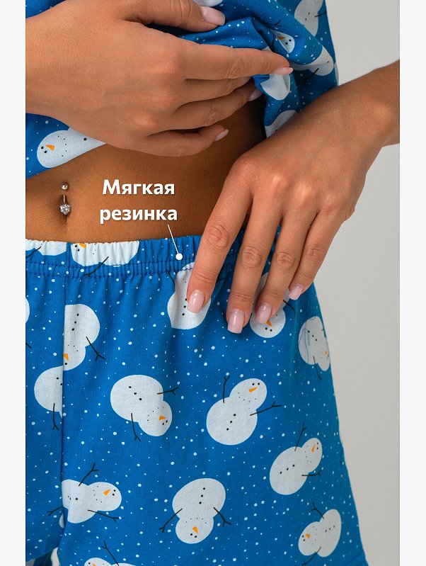 Женская новогодняя пижама с шортами Happyfox