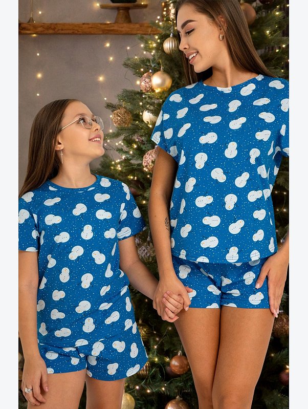 Женская новогодняя пижама с шортами Happyfox