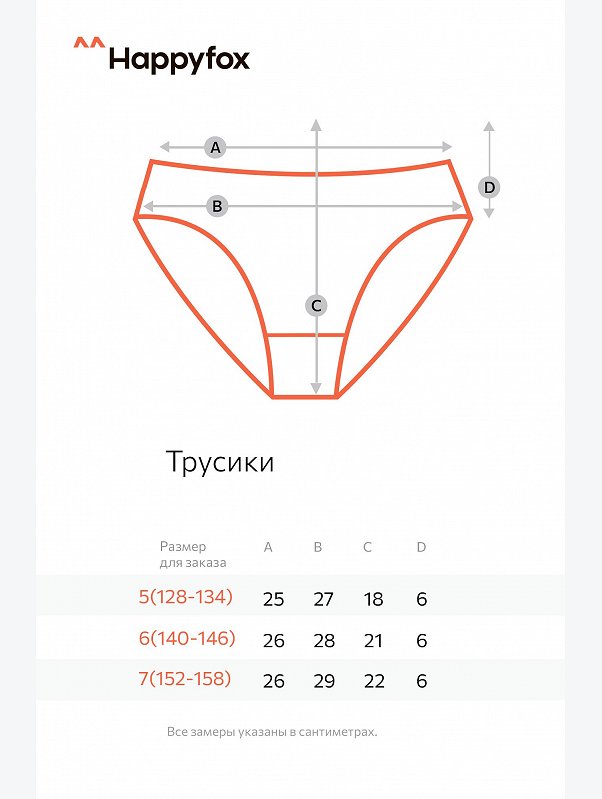Трусы для девочки 5шт. Happyfox