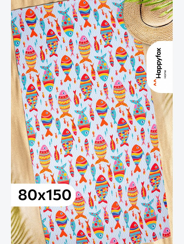 Полотенце пляжное вафельное 80Х150 Happy Fox Home