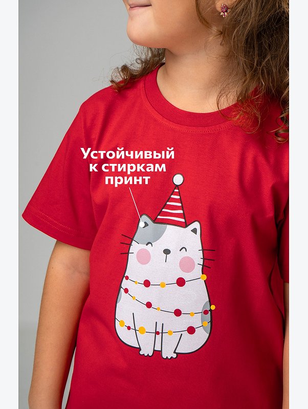 Футболка для девочки с новогодним принтом Happyfox