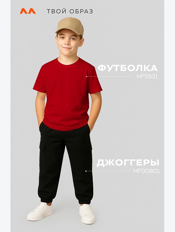 Детская однотонная футболка Happyfox
