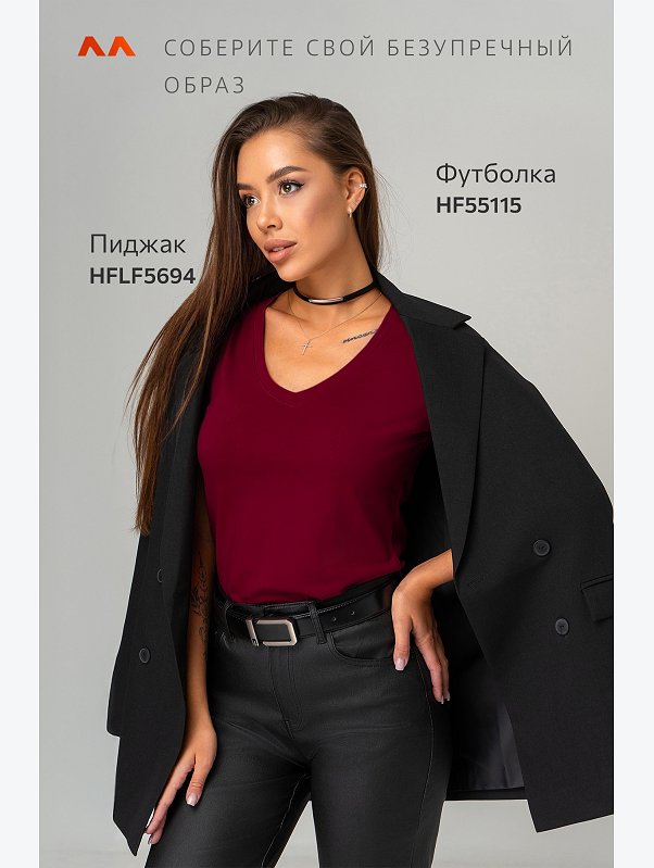 Женская футболка с V-образным вырезом Happyfox