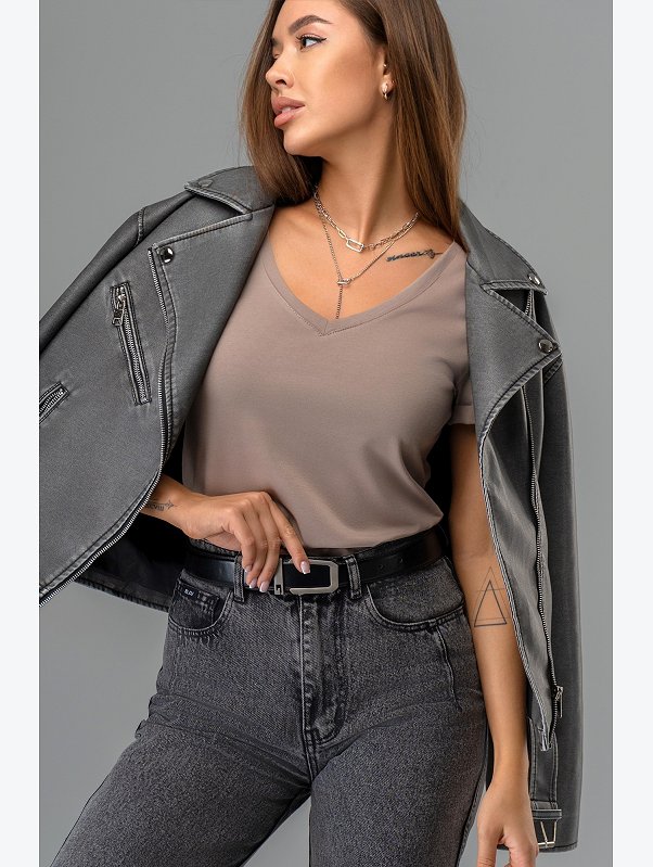 Женская футболка с V-образным вырезом Happyfox