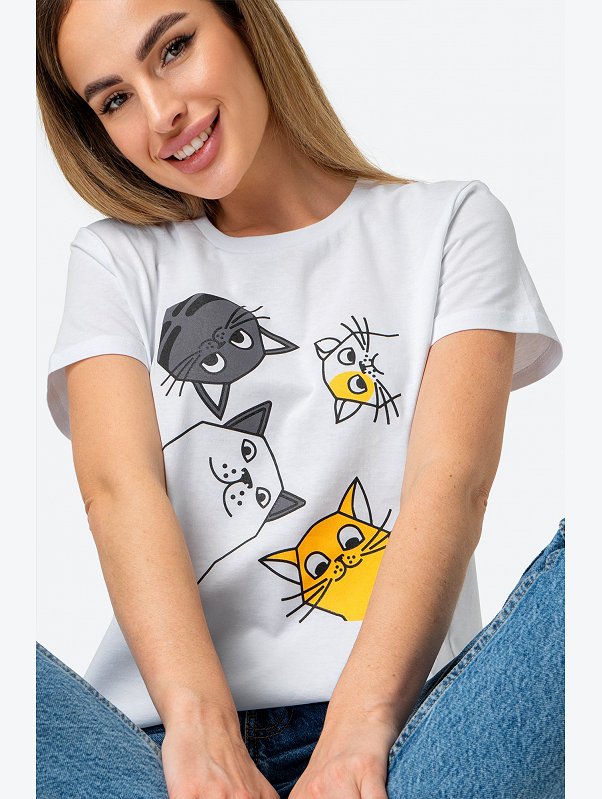 Женская хлопковая футболка Happyfox