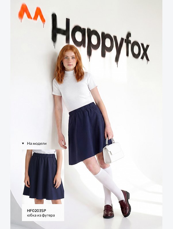 Водолазка для девочки в рубчик с коротким рукавом Happyfox