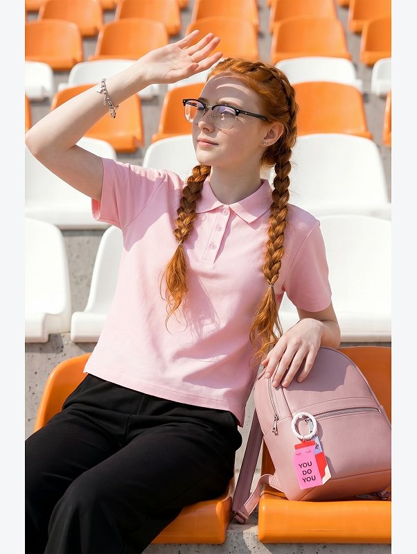 Блузка поло для девочки оверсайз Happyfox