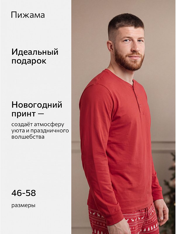 Мужская новогодняя пижама Happyfox