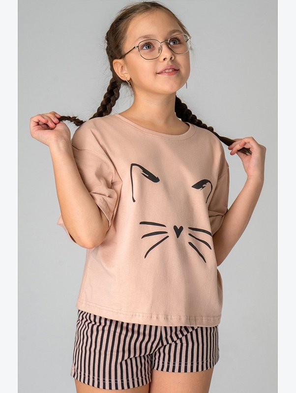 Хлопковая пижама для девочки Happyfox