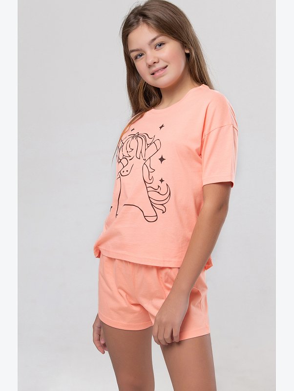 Хлопковая пижама для девочки Happyfox