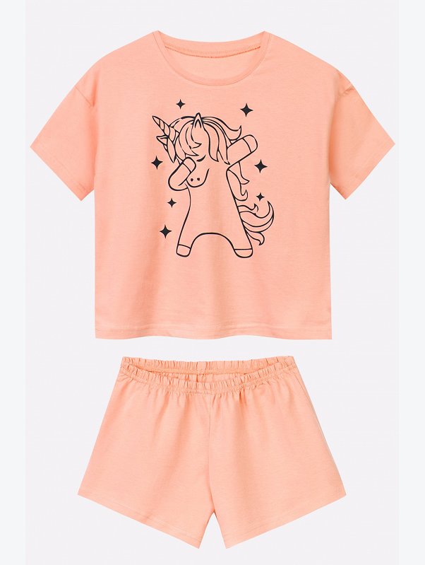 Хлопковая пижама для девочки Happyfox