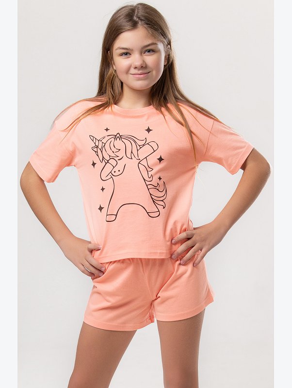 Хлопковая пижама для девочки Happyfox