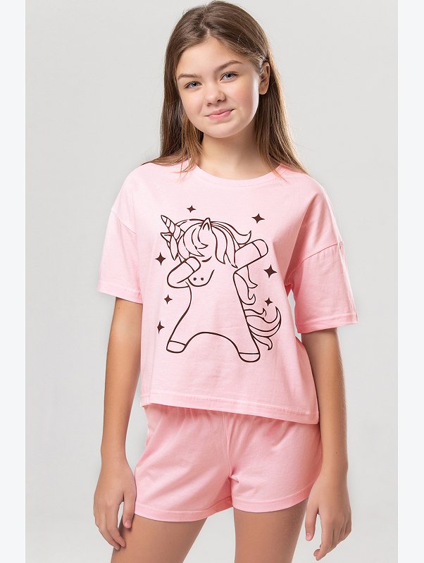 Хлопковая пижама для девочки Happyfox