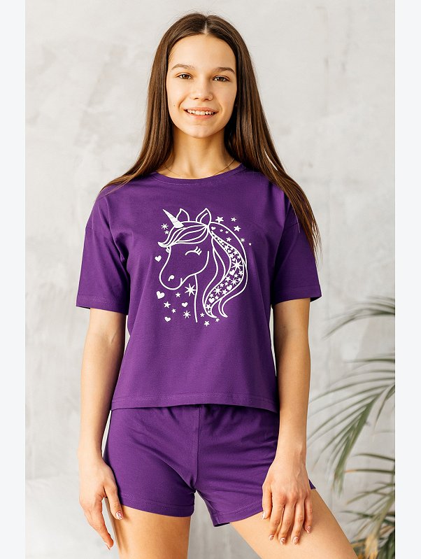 Хлопковая пижама для девочки Happyfox