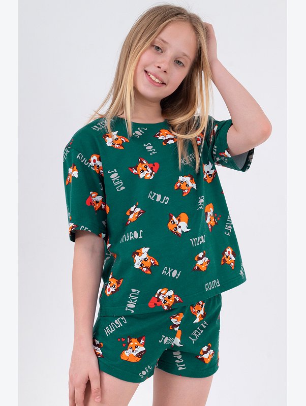 Хлопковая пижама для девочки Happyfox
