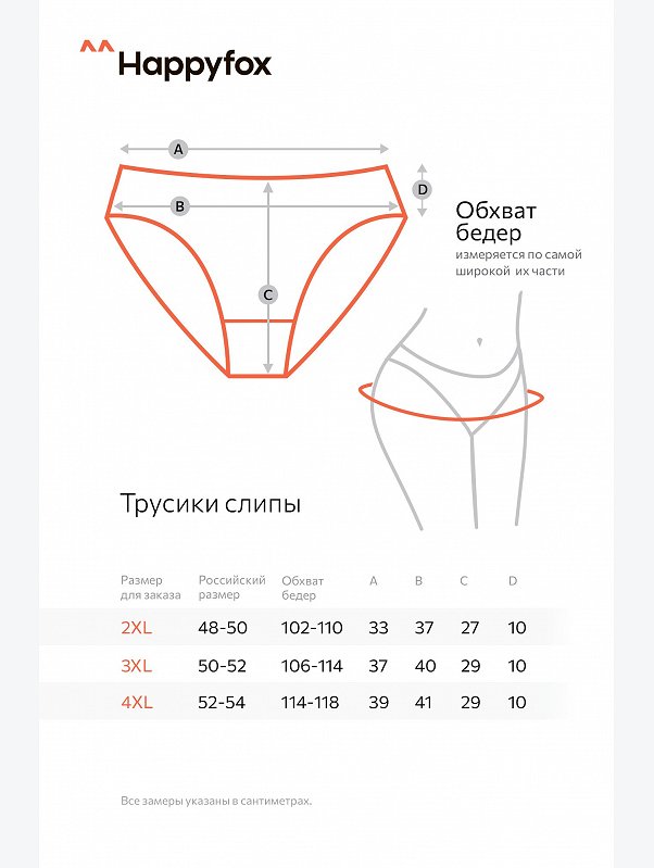 Женские трусы-слипы 5шт. Happyfox